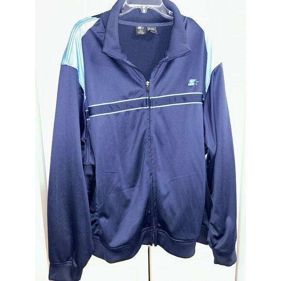 Starter Vintage Y2K Men’s Tracksuit Top Jacket Navy Blue Size Medium - Picture 2 of 6